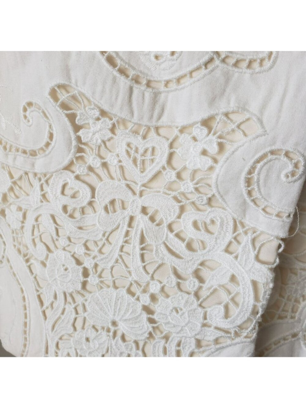 NEW LoveShackFancy Luara Cotton Doiley Lace Blazer Jacket White Bridal Coquette - Picture 12 of 16